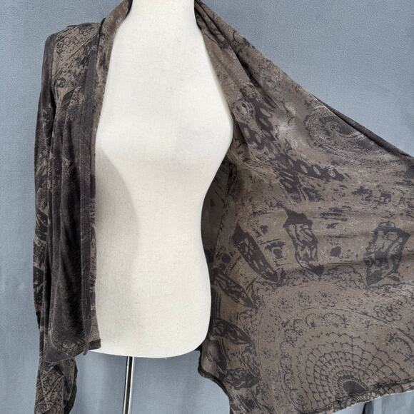 AllSaints Spitalfields Jacks Place Reflection Long Cardigan 6 Cotton Blend Brown - Picture 9 of 12